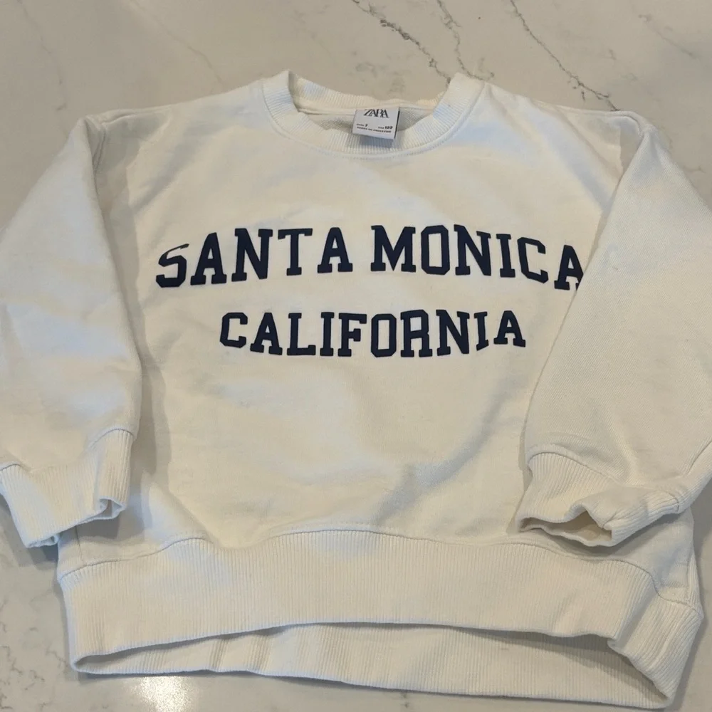 Zara Kids Navy and White Graphic Top and Sweatshirt Bundle